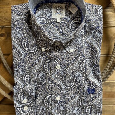 Mens Cinch Classic L/S Button Down Multi Blue Paisley