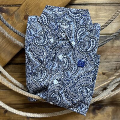 Toddler Boys Cinch L/S Paisley Button Down Blue/Grey Paisley