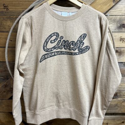 Womens Cinch Crewneck Sweatshirt Heathered Brown