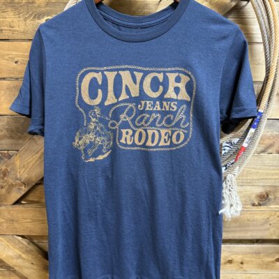 Mens Cinch S/S Brand Tee Navy/Gold