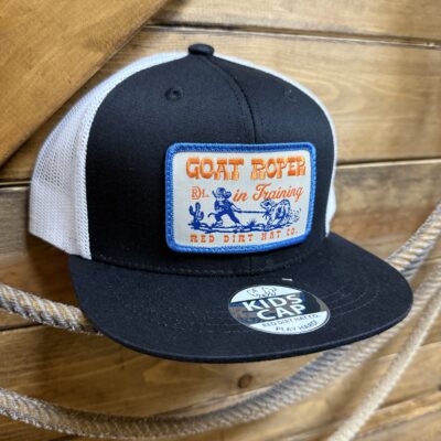 Youth Red Dirt Hat Co. Goat Roper Cap Blk/White