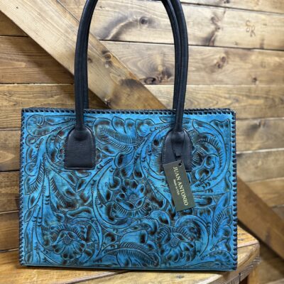 Juan Antonio Square Turquoise Shoulder Bag Turq/Blk