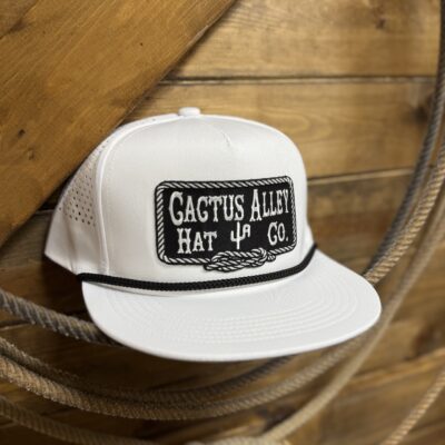 Cactus Alley Hat Co Square Knot Patch White W/Black Rope