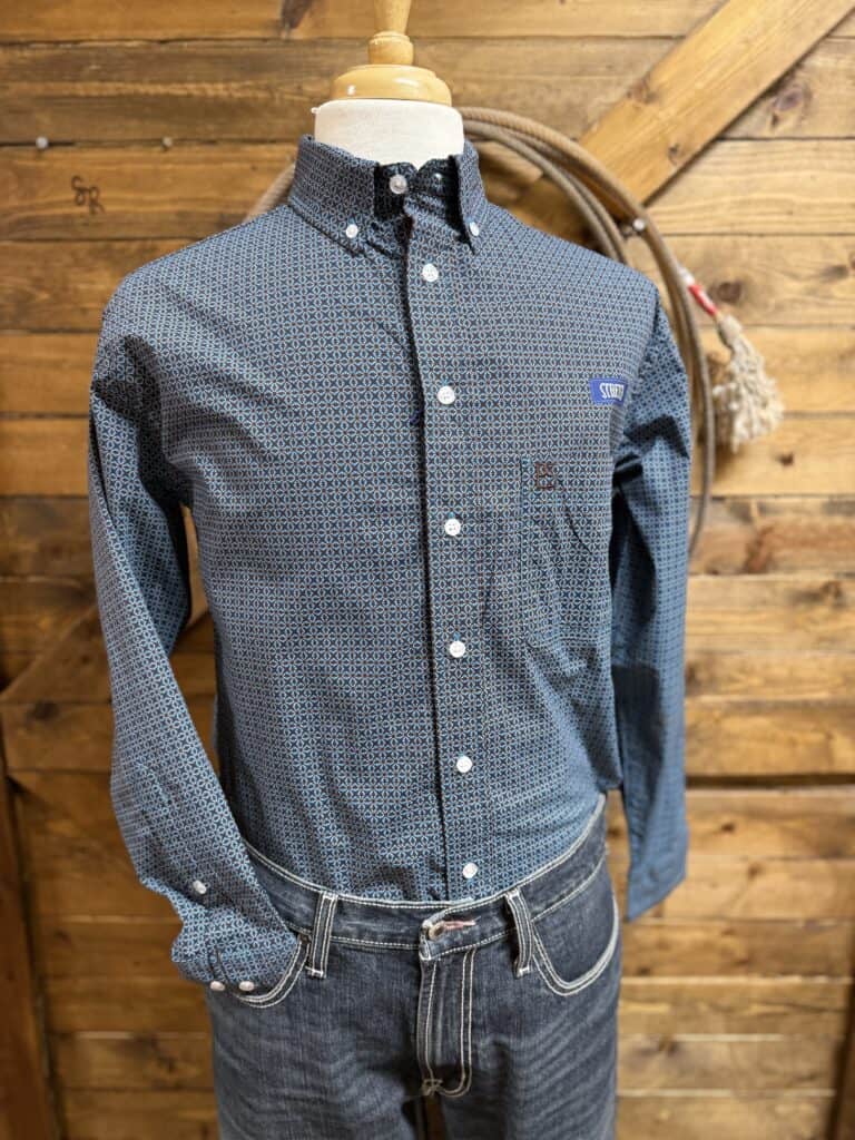 Mens Panhandle Slim L/S Button Down Peacock - Saddle Rags