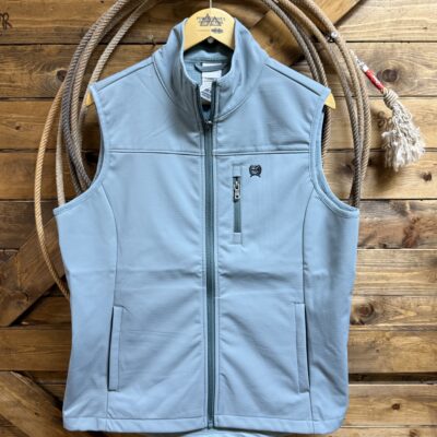 Womens Cinch Microwaffle Fleece Lined Vest Dusty Blue