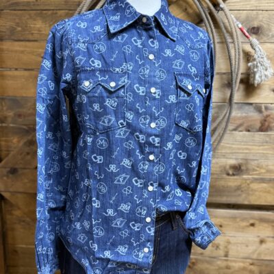 Womens Cruel Denim L/S Pearl Snap Branded Denim