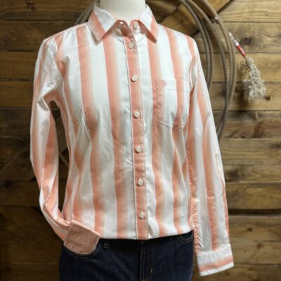 Womens Ariat Kirby L/S Button Down Peach Stripe