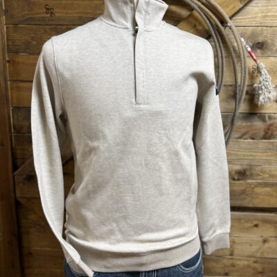 Mens Hooey 1/4 Zip Cowboy Golf Pullover Tan