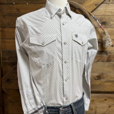 Mens Ariat Classic Fit L/S Pearl Snap-Medallion Print