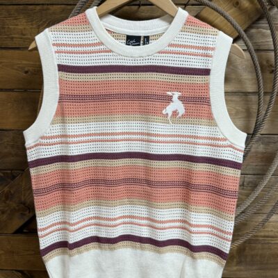 Womens Cruel Denim Knit Tank-Multi Pink