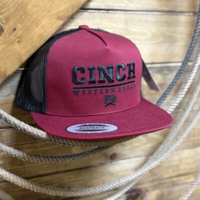 Cinch Western Brands Flexfit Trucker Cap-Red/Black