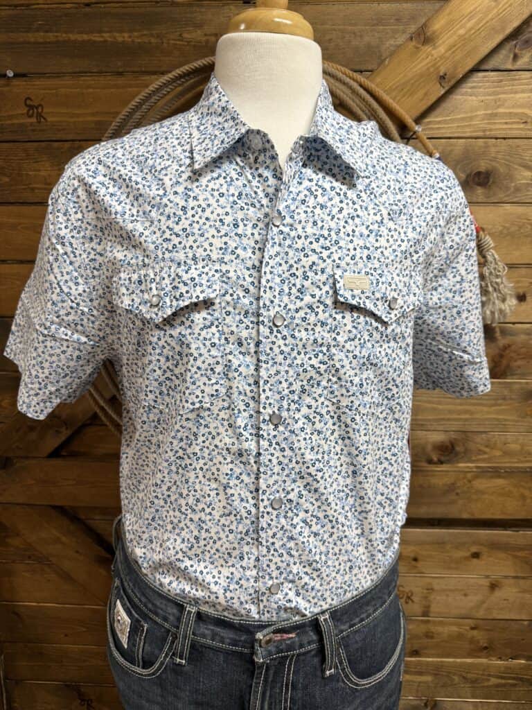 Chemise Western Homme Southern Thread - Taille L - Imprimé Floral Rétro - Boutons Pression