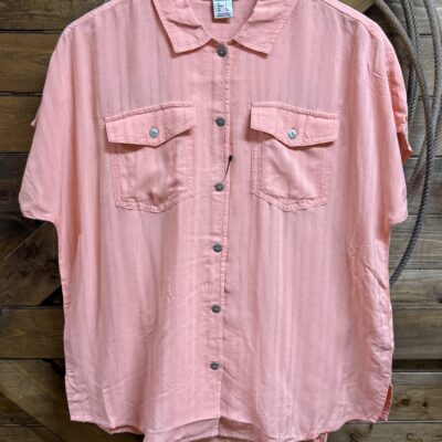 Womens Ariat Badland S/S Button Down-Peach Amber