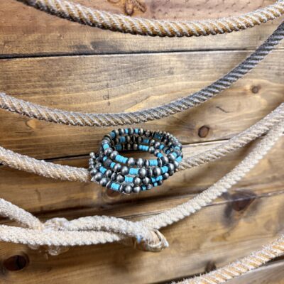 Navajo Pearl & Turquoise Wrap Bracelet
