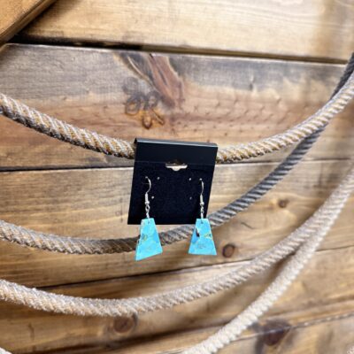 Small Rhombus Turquoise Slab Earrings