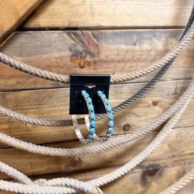 A. Spencer XL Turquoise Hoop Earrings