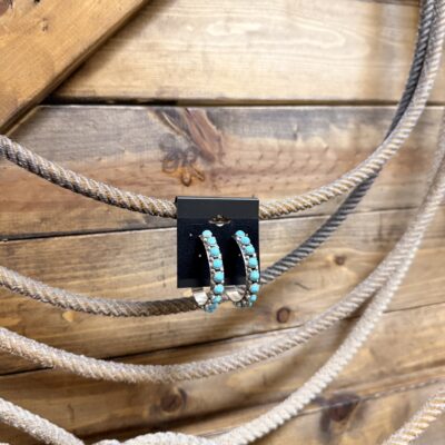 Julia Etsitty Large Turquoise Hoop Earrings