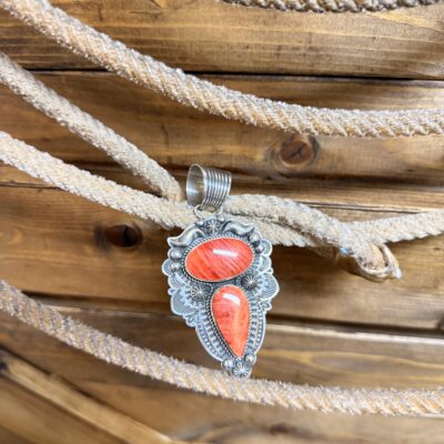 Albert Jake Red Spiny Osyer Shield Pendant