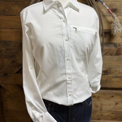 Womens Ariat VentTek L/S Button Down-White