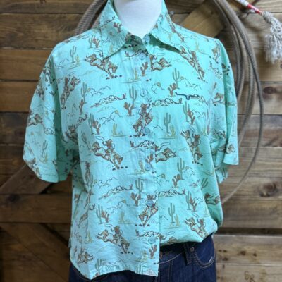 Womens Kimes Ranch S/S Ranchero Top-Western Mint