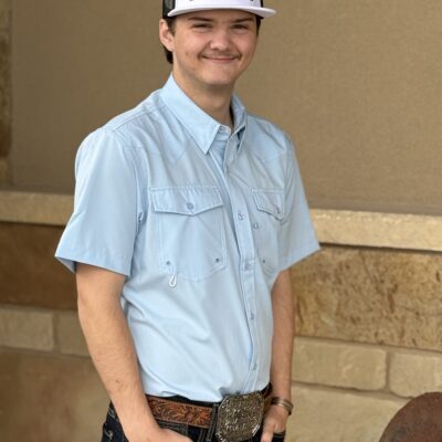 Mens Saddle Rags Performance S/S Button Down-Ice Blue Waffle Knit