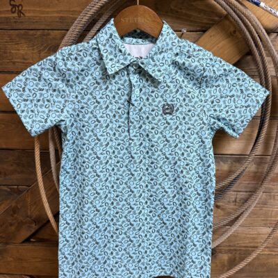 Boys Cinch S/S Performance Polo-Cowboy Blue