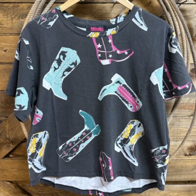 Womens Rock&Roll S/S Tee-Black Boots
