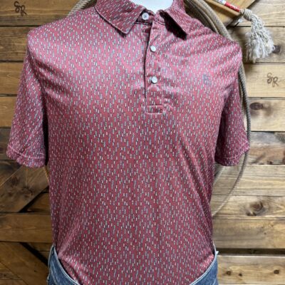 Mens Panhandle Slim S/S Performance Polo-Red Arrow