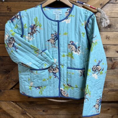 Womens Tasha Polizzi Ayma Quilted Jacket-Aqua Casper Print