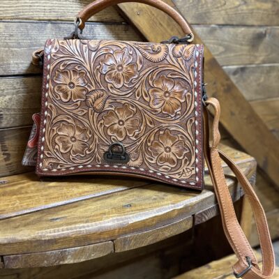 American Darling Hand Tooled Leather Messenger Bag