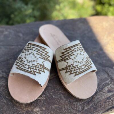Agave Sky Nadia Classic Cowhide Slide-Aztec