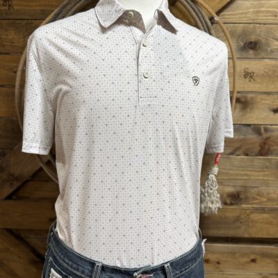 Mens Ariat Tek S/S Performance Polo-Steer Print