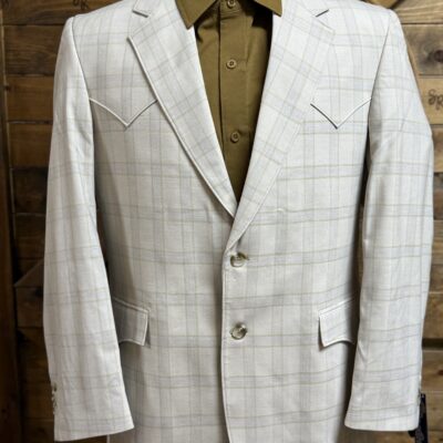 Mens Circle S Sport Coat-Ivory Plaid