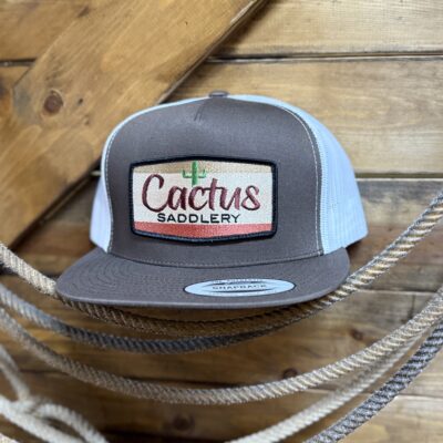 Red Dirt Hat Co. Cactus Saddlery Patched Cap-Brown/White