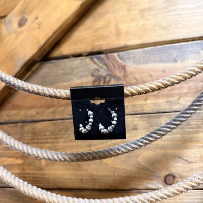 Navajo Pearl 3/5MM Tiny Hoop Earrings