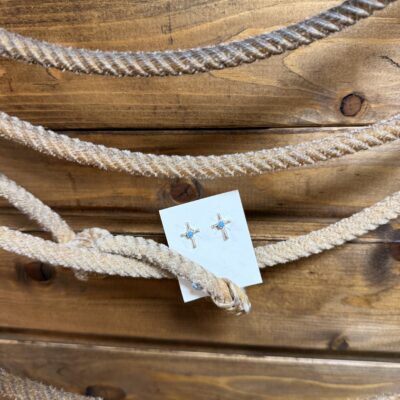 Turquoise Tiny Cross Earrings