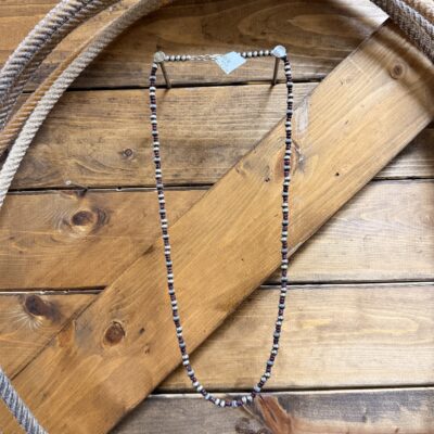 Navajo Pearl & Purple Spiny Oyster 5MM 25" Necklace