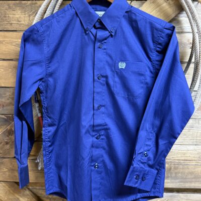Boys Cinch Classic L/S Button Down-Royal