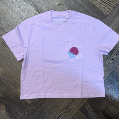 Womens Huk Sea Calling Crop Pocket Tee-Pink