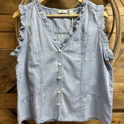 Womens Dylan Bowden Blouse-True Denim