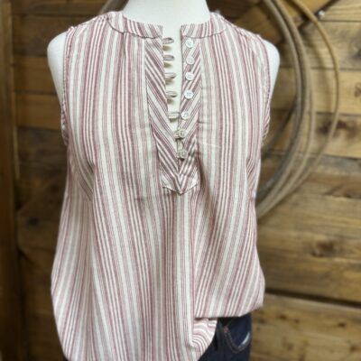 Womens Dylan A-Line Tank-Red Stripe