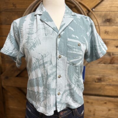 Womens Huk Breezeway Button Down-Herron Blue