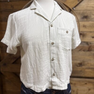 Womens Huk Breezeway Button Down-Birch Print