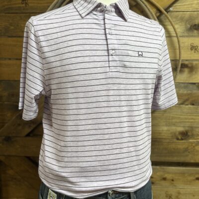 Mens Cinch S/S Arena Flex Polo-Lilac Stripe