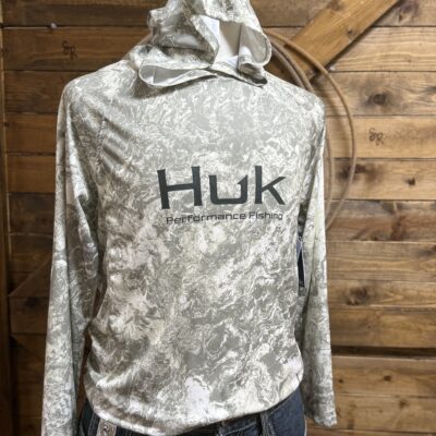 Mens Huk L/S Pursuit Pullover-Mossy Seagrass