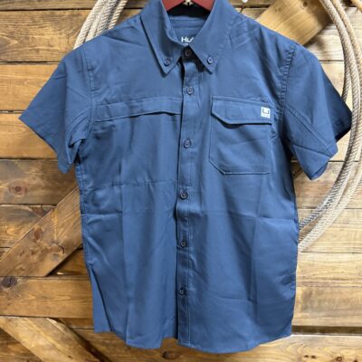 Boys Huk S/S Tidepoint Button Down-Sea Storm Navy