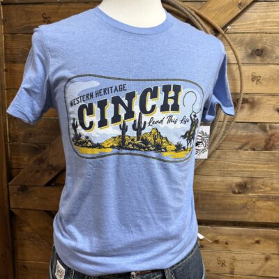 Mens Cinch S/S Shirt-Blue Graphic