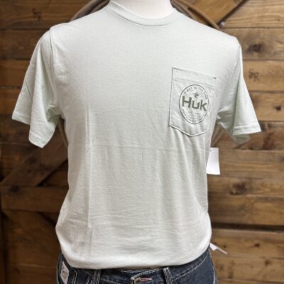 Mens Huk S/S Marlin Pocket Tee-Pale Algae