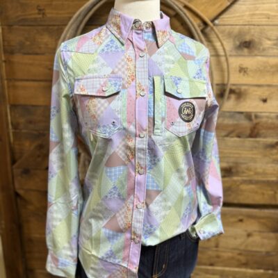 Womens Brkwy L/S Perfomance Pearl Snap-Timeless Patchwork