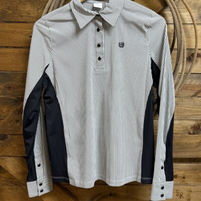 Womens Cinch Arena Flex L/S Pullover-Black Stripe